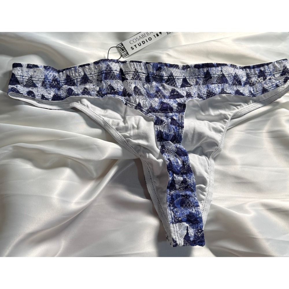 CosaBella‎ Men's Printed Lace G-String Thong Sheer Designer Underwear Luxury XL - Picture 9 of 12